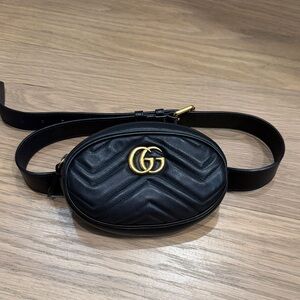 Gucci Black Quilted Leather Belt Bag